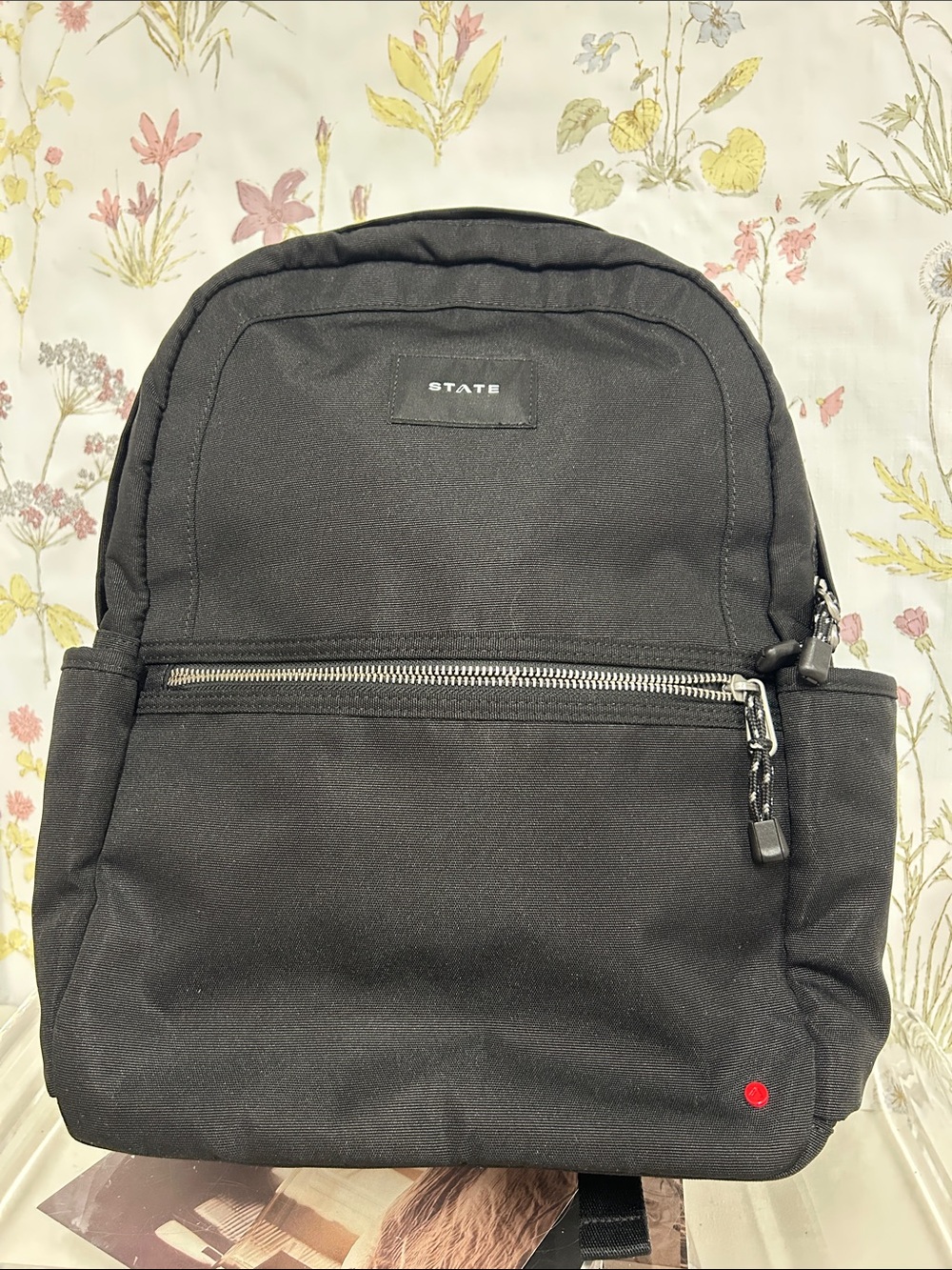 STATE REED Black Backpack with Red Accent